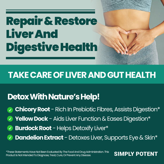 Liver Support Detox & Cleanse Supplement, 22 Ingredient Natural Liver Support with Milk Thistle, Dandelion, Turmeric, Ginger, Choline, Artichoke, Beet, Alfalfa, Zinc, Grape Seed & 13 More, 60 Capsules