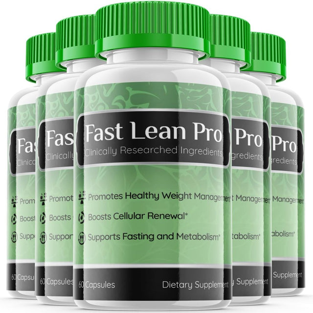 (5 Pack) Fast Lean Pro - Keto Weight Loss Formula - Energy & Focus Boosting Dietary Supplements for Weight Management & Metabolism - Advanced Fat Burn Raspberry Ketones Pills - 300 Capsules