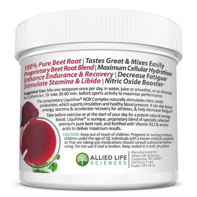 Liquivive Beet Root Juice Powder - Nitric Oxide Booster Supplement | Super Charged with BCAA Amino Acids, Vitamin B12 & L-Arginine | Non-Gmo N.O. Amino Energy Drink Mix for Endurance & Circulation