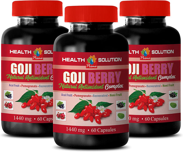 Immune System Vitamins for Women - Goji Berry - Natural ANTIOXIDANT Complex - Goji Berry Capsules - 3 Bottles 180 Capsules