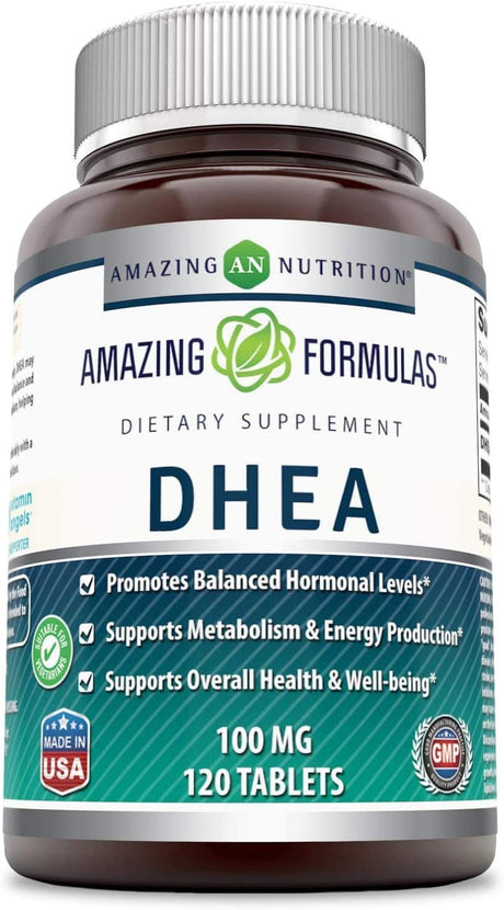 Amazing Formulas DHEA Dietary Supplement 100 Mg, 120 Tablets (Non Gmo,Gluten Free)