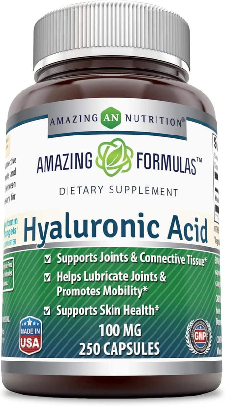 Amazing Formulas Hyaluronic Acid 100Mg 250 Capsules Supplement | Non GMO | Gluten Free | Made in USA