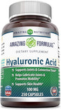 Amazing Formulas Hyaluronic Acid 100Mg 250 Capsules Supplement | Non GMO | Gluten Free | Made in USA