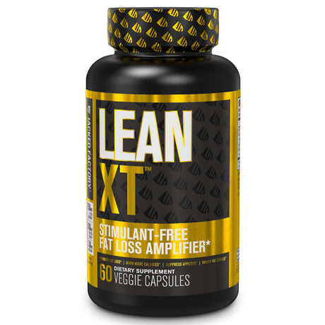 Jacked Factory Lean-Xt Non Stimulant Fat Burner - Weight Loss Supplement, Appetite Suppressant, & Metabolism Booster with Acetyl L-Carnitine, Green Tea Extract, & Forskolin - 60 Count