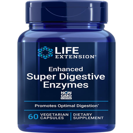 Life Extension Enhanced Super Digestive Enzymes - Supports Digestion & Comfort, Especially for Plant-Based Diets - Non-Gmo - 60 Vegetarian Capsules