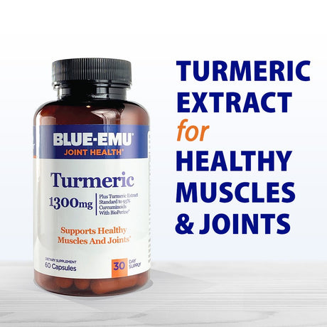 Blue-Emu Joint Health Turmeric plus Bioperine Black Pepper Supplement, Joint Health, 60 Capsules