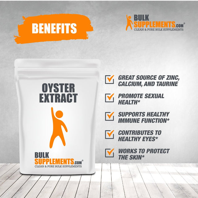 Bulksupplements.Com Oyster Extract Powder - Zinc Supplements for Men - Oyster Shell Calcium - Zinc Mineral Supplements (500G - 1000 Servings)