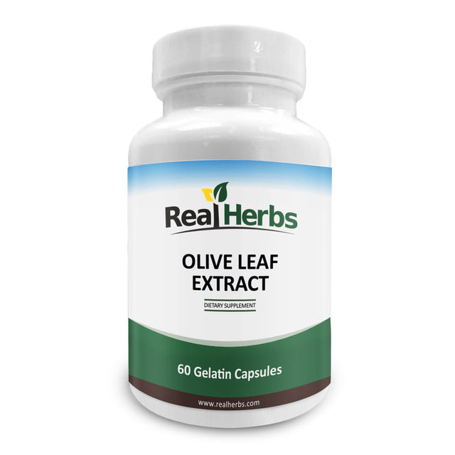 Real Herbs Olive Leaf Extract 750Mg - Standardized to 20% Oleuropein - 60 Vegetarian Capsules