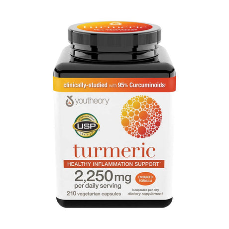 Youtheory Turmeric Extra Strength Formula 1,000 Mg., 210 Capsules