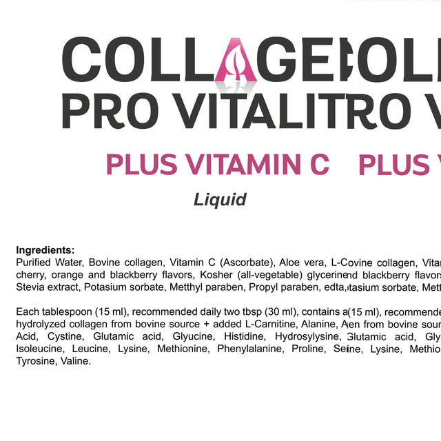 COLLAGEN LIQUID plus VIT C - Skin, Hair & Joint Health - Anti-Aging - 16 OZ