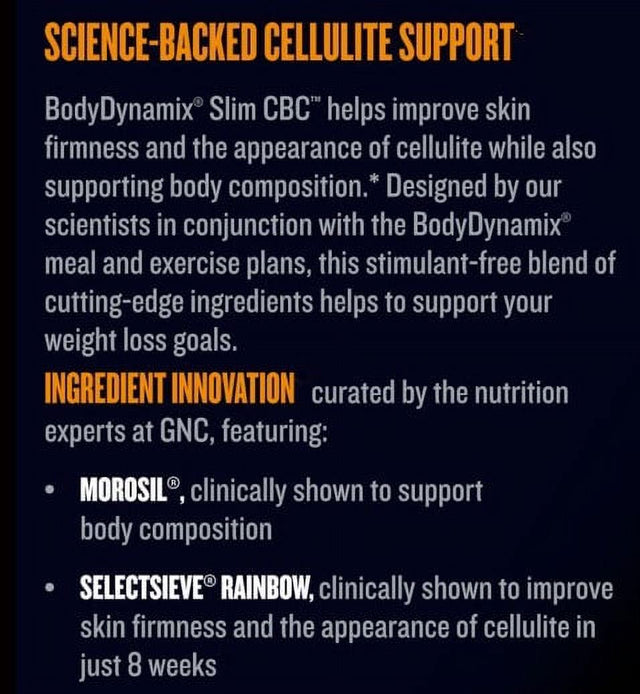 GNC Bodydynamix Slim CBC™ Cellulite & Body Composition, 60 Capsules, Weight Loss Support