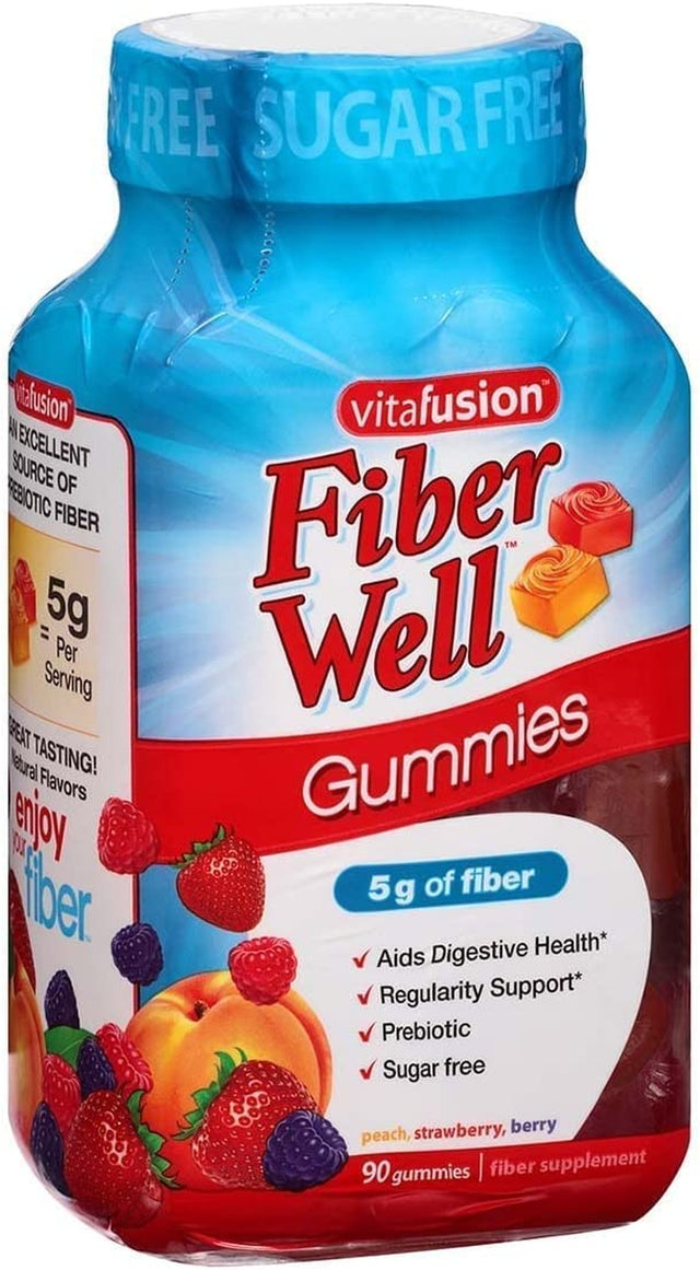 Vitafusion, Fiber Well Gummies, Fiber Supplement, Assorted Flavors - 90 Gummies, Pack of 3