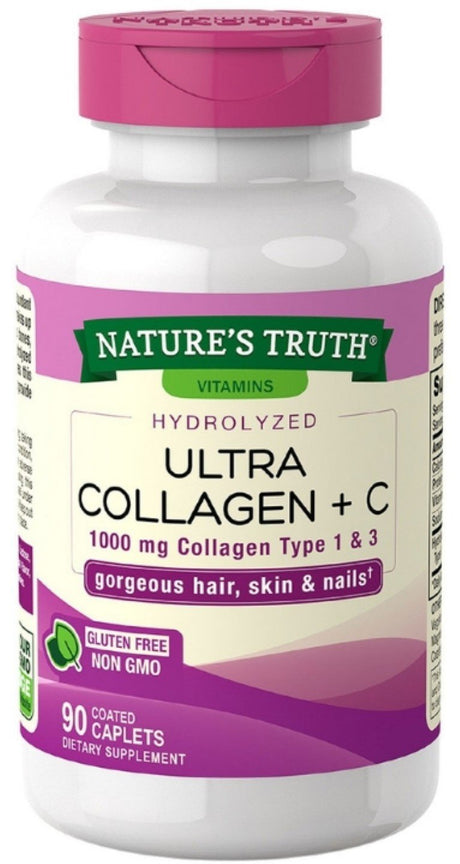 Nature'S Truth Supplement Vitamin C + Ultra Collagen 1000Mg, Non GMO, 90Ct