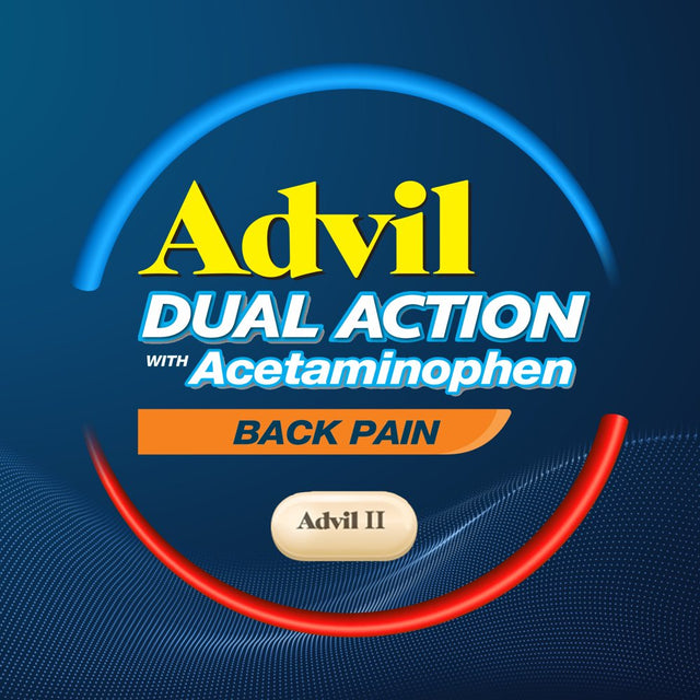 Advil Dual Action Back Pain Caplets Delivers 250Mg Ibuprofen and 500Mg Acetaminophen per Dose for 8 Hours of Back Pain Relief - 72 Count