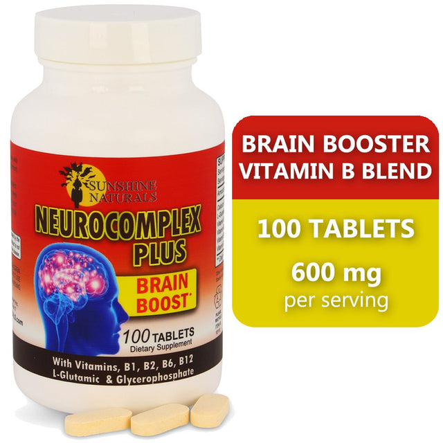 Sunshine Naturals Neurocomplex plus Dietary Supplements Tablet Brain Booster, Brain Supplements - 100 Tablets