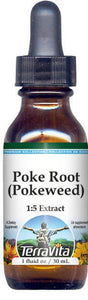 Terravita Poke Root (Pokeweed) - Glycerite Liquid Extract (1:5) - No Flavor, (1 Fl Oz, 1-Pack, Zin: 407411)