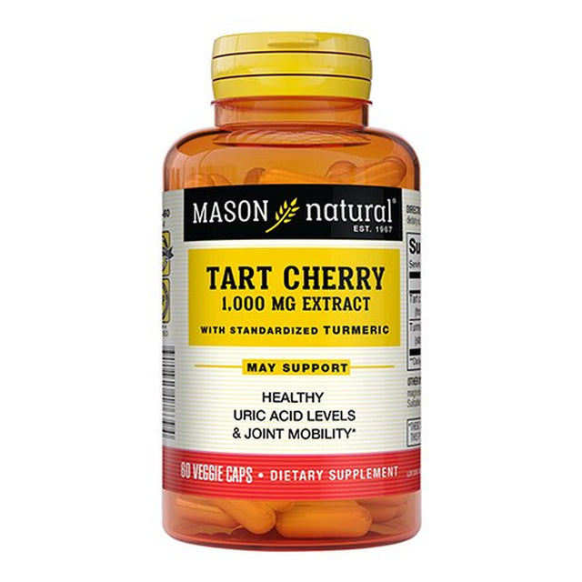 Mason Natural Tart Cherry 100 Mg Extract with Standardized Turmeric Capsules, 60 Ea, 3 Pack