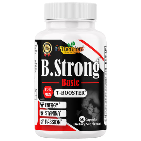 Male Testosterone Booster for Men Vitamin and Supplement, Boost Energy, Strength 60 Ct by Therefore