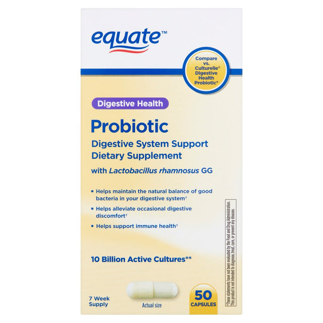 Equate Digestive Health Probiotic Capsules, 50 Count