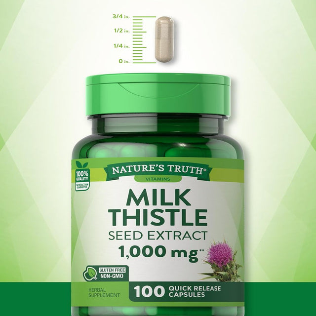 Milk Thistle Capsules | 1000Mg | 100 Count | Non-Gmo & Gluten Free | by Nature'S Truth