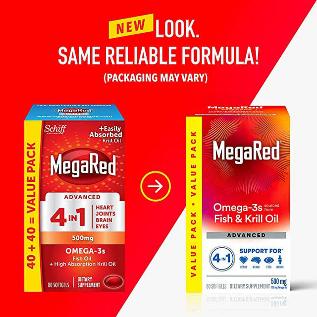 Megared-Megared Advanced 4 in 1 Omega-3 Softgel, 80 Count (98094EA)