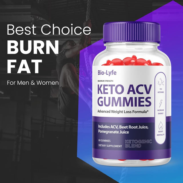 (3 Pack) Biolyfe Keto ACV Gummies - Energy & Focus Boosting Dietary Supplements for Weight Management & Metabolism - Fat Burn - 180 Gummies