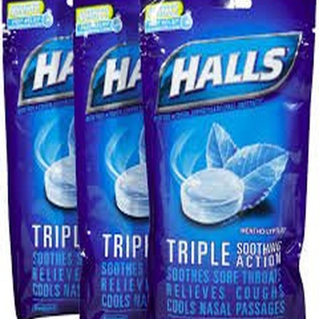 Halls Drops, Menthol-Lyptus (Pack of 3)