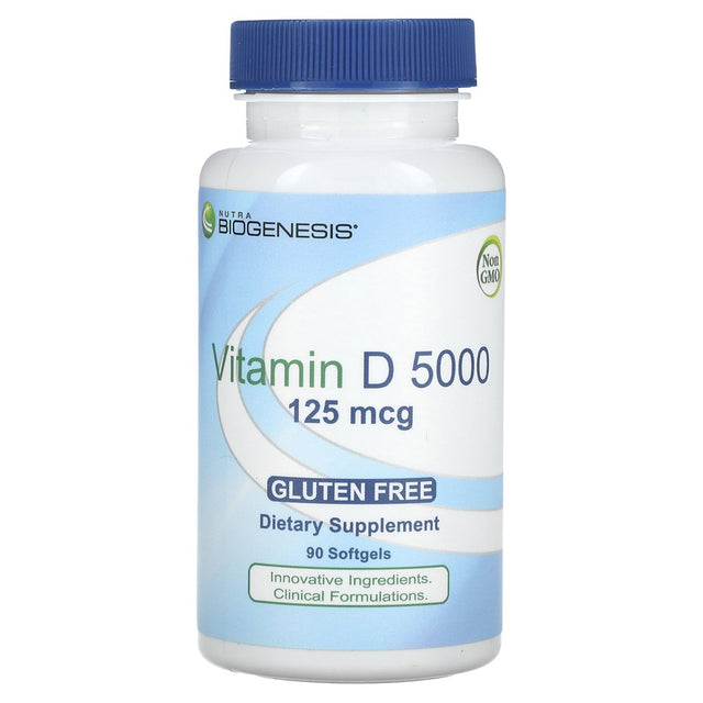 Vitamin D 5000, 125 Mcg, 90 Softgels, Nutra Biogenesis