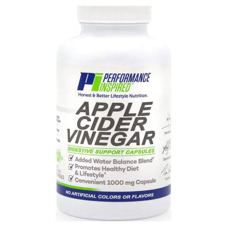 Performance Inspired Nutrition Apple Cider Vinegar Natural Capsules Supports Healthy Weight Loss - Blood Sugar & Immune System - Water Balance - Big- 180 Count