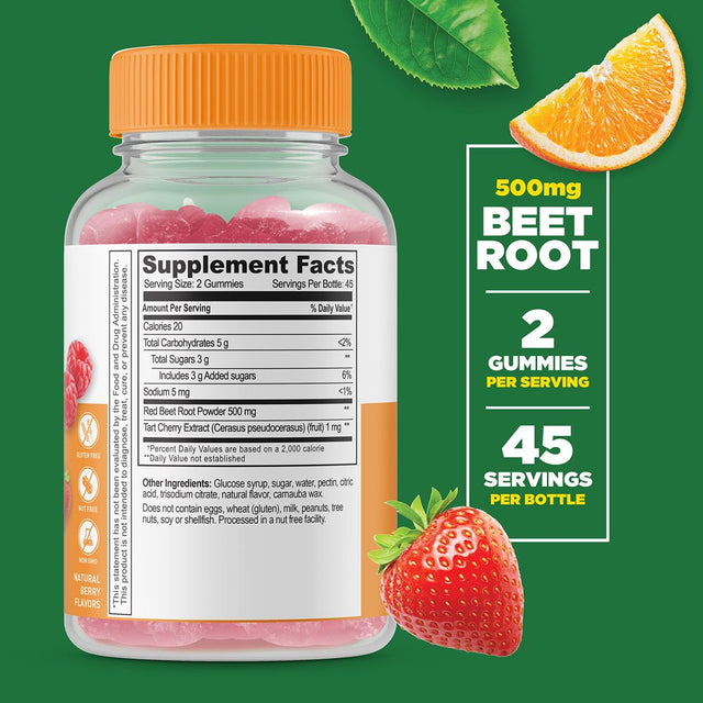 Lifeable Beet Root Vitamin Gummies – 500 Mg – 90 Gummies