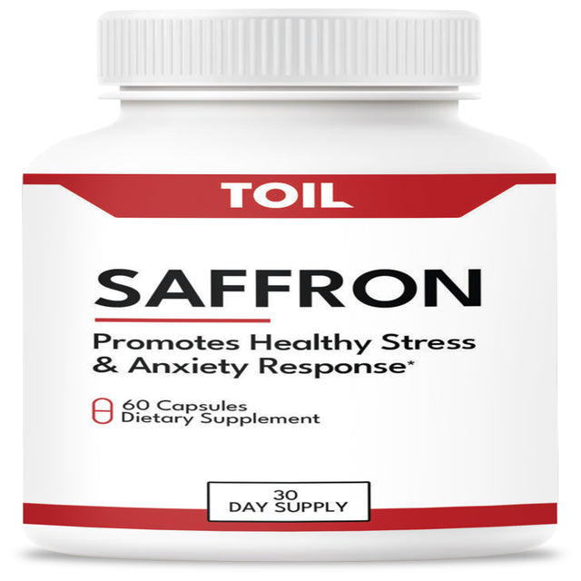 Saffron - Fight Feelings of Stress & Anxiety Caused by Daily Life, PTSD, Depression - Dietary Supplement from Toil, a Veteran Owned Company