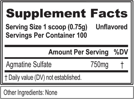 Evlution Agmatine Sulfate Nitric Oxide Powder Nutrition High Strength Agmatine Sulfate Powder Nitric Oxide Supplement for High Intensity Pumps Muscle Growth Recovery and Performance - Unflavored