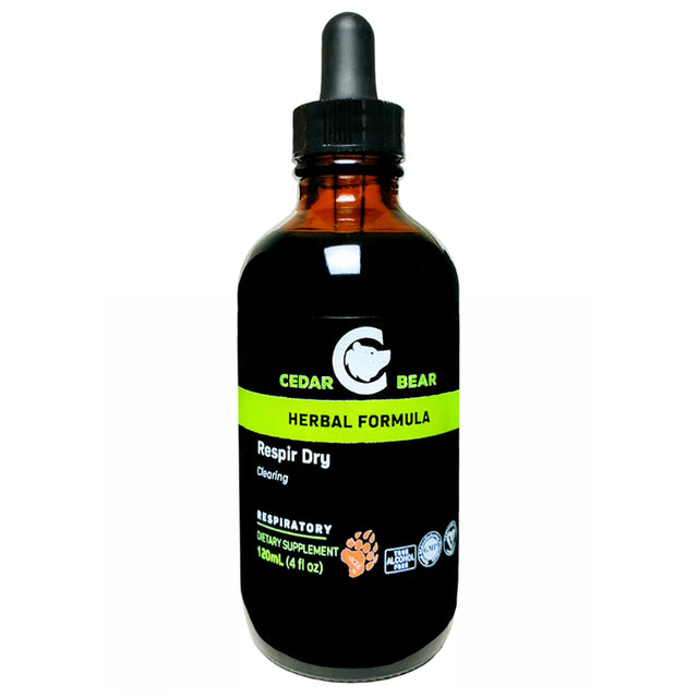 Cedar Bear Respir Dry - Herbal Supplement That Dries. Cools & Soothes Respiratory Tissues - 4 Fl Oz