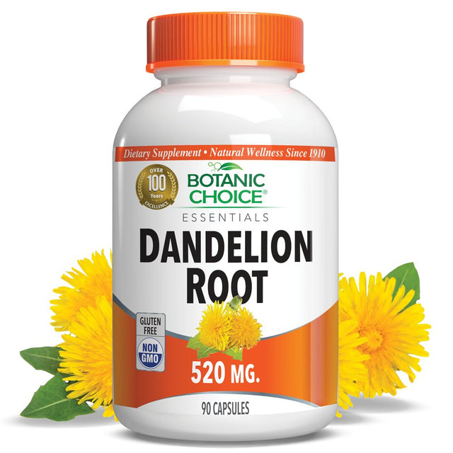 Botanic Choice Dandelion Root 520 Mg. Liver Herbal Supplement, 90 Capsules