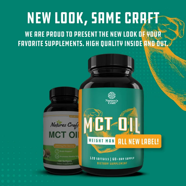 C8 MCT Coconut Oil Softgels - MCT Oil Keto Pills with Caprylic Acid Coconut Oil for Body Sculpting Sustainable Energy Support and Brain Health - Potent Non GMO Gluten Free Keto MCT Oil Softgels