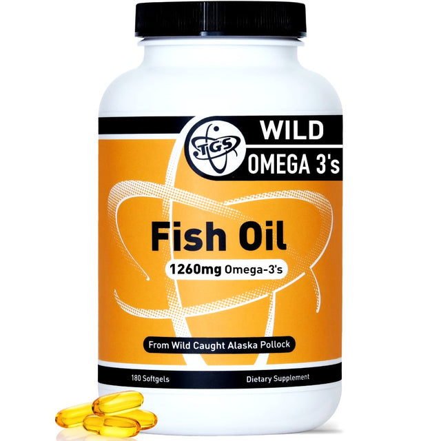 TGS Nutrition Wild Omega 3 Fatty Acid Fish Oil Supplement - 1260Mg EPA DHA