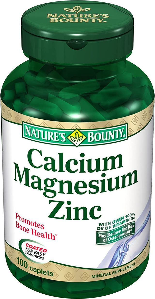 Nature'S Bounty Calcium Magnesium Zinc Caplets, 100 Ea (Pack of 2)