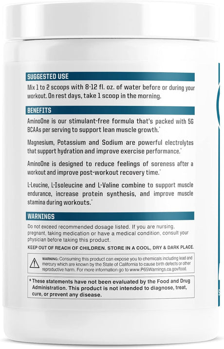 Nutraone Nutrition Aminoone, Branched-Chain Amino Acids, Post Workout Recovery, Premium Hydration, Build Muscle – Strawberry Pineapple*