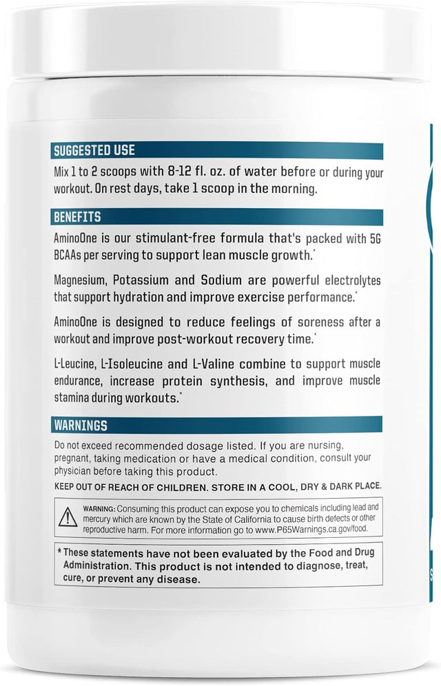 Nutraone Nutrition Aminoone, Branched-Chain Amino Acids, Post Workout Recovery, Premium Hydration, Build Muscle – Strawberry Pineapple*