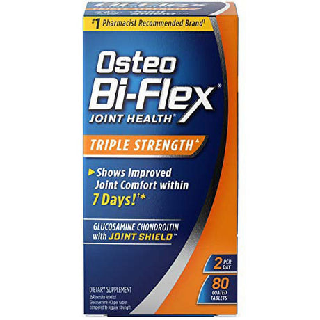 Osteo Bi-Flex Triple Strength(5), Glucosamine Chondroitin with Vitamin C Joint Health Supplement, Coated Tablets, 80 Count (Pack of 1)