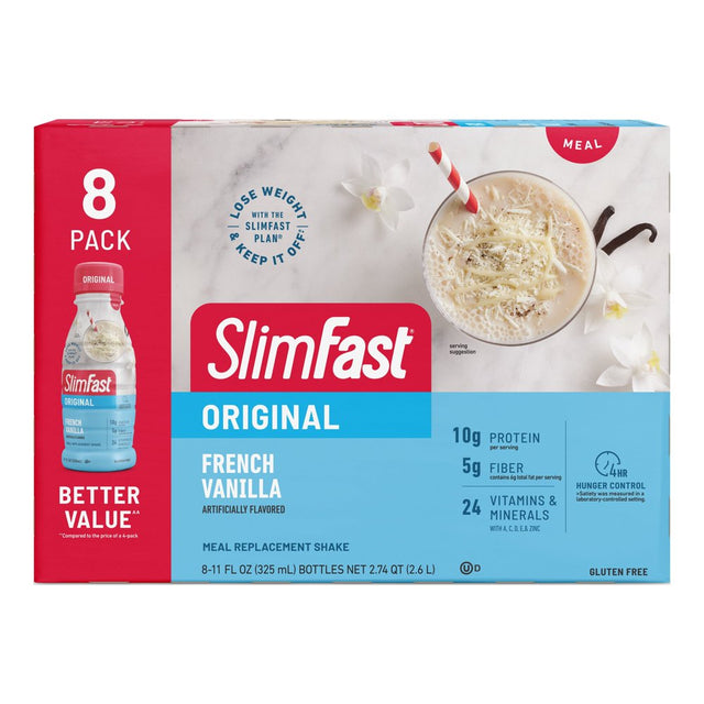 Slimfast Original Meal Replacement Shake, 11 Oz Bottles, 8 Pk