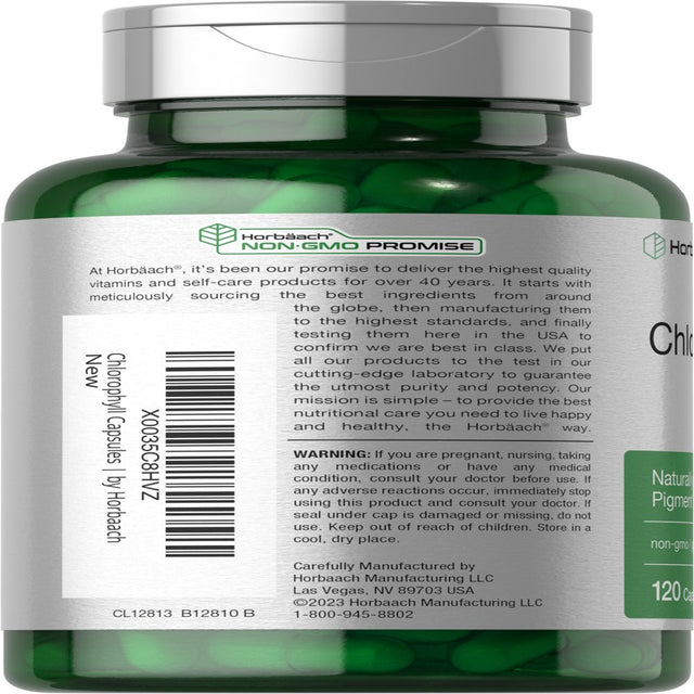 Chlorophyll Capsules | 120 Count | Naturally-Occurring Pigment | by Horbaach