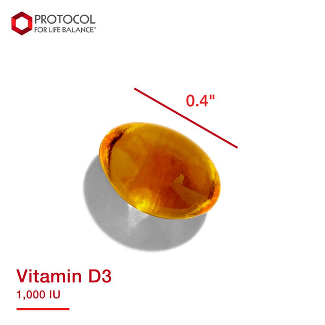 Protocol Vitamin D3 1,000 IU - Immune Support, Strong Bones and Teeth - 120 Softgels