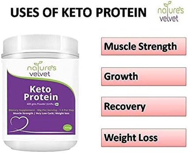 Nature'S Velvet Lifecare Unflavoured Protein Powder Keto Diet Supplement (400 G)