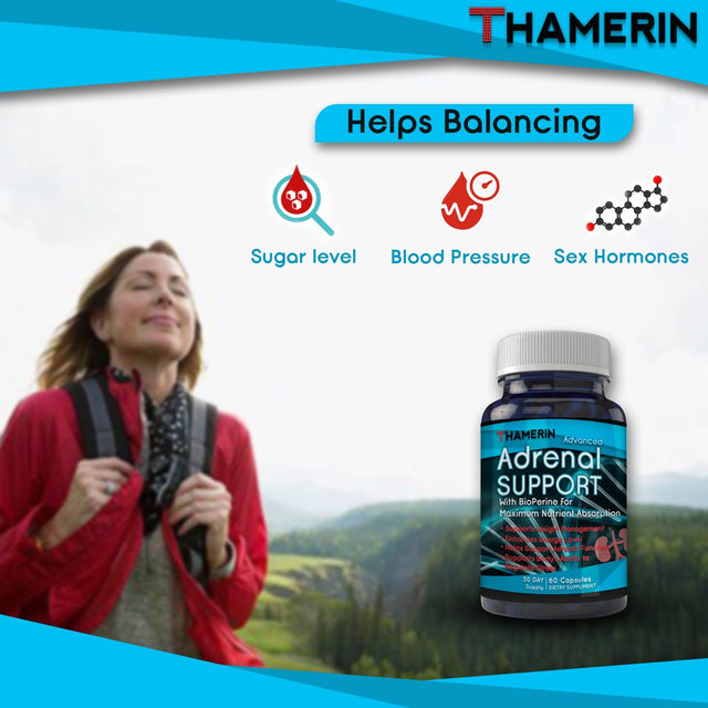 Thamerin - Adrenal Support* – Cortisol Manager Supports in Reducing Stress Level of Body Multifunctional Advanced Capsule - Relief and Fatigue Supplements