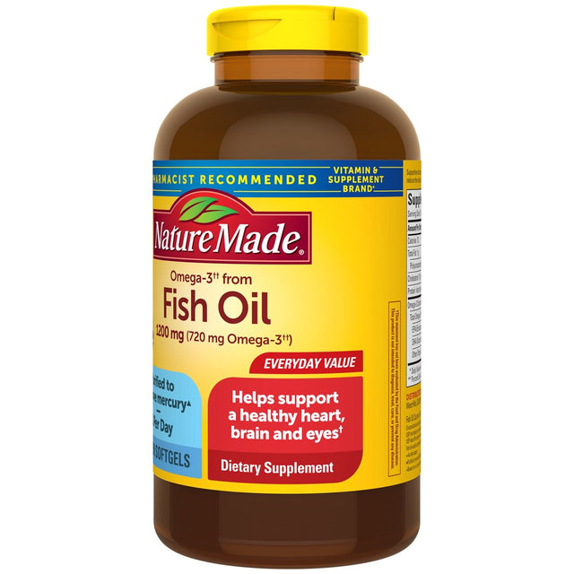 Nature Made Omega 3 Fish Oil 1200Mg One per Day Softgels, Fish Oil Supplements, 290 Count