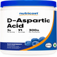 Nutricost D-Aspartic Acid (DAA) Powder 300G (Blue Raspberry) - Amino Acid