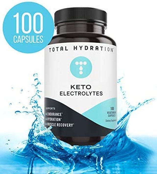 Keto Electrolyte (100Ct) Electrolyte Pills for Endurance, Hydration, Rejuvenation, Vegan-Friendly Electrolyte with Magnesium, Calcium, Sodium, Potassium, Chloride