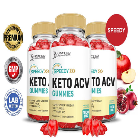 (3 Pack) Speedy Keto ACV Gummies 1000MG Dietary Supplement 180 Gummys