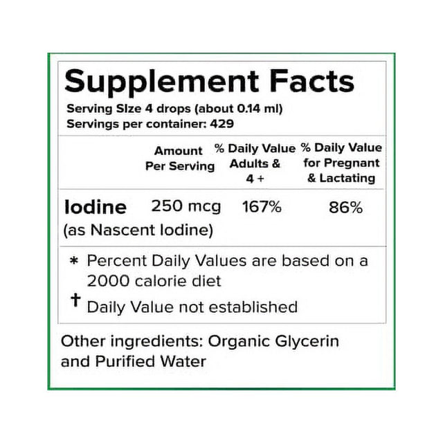 LIQUIDHEALTH Nascent Iodine Drops Thyroid Support & Immune Support Supplement, 2 Fl Oz